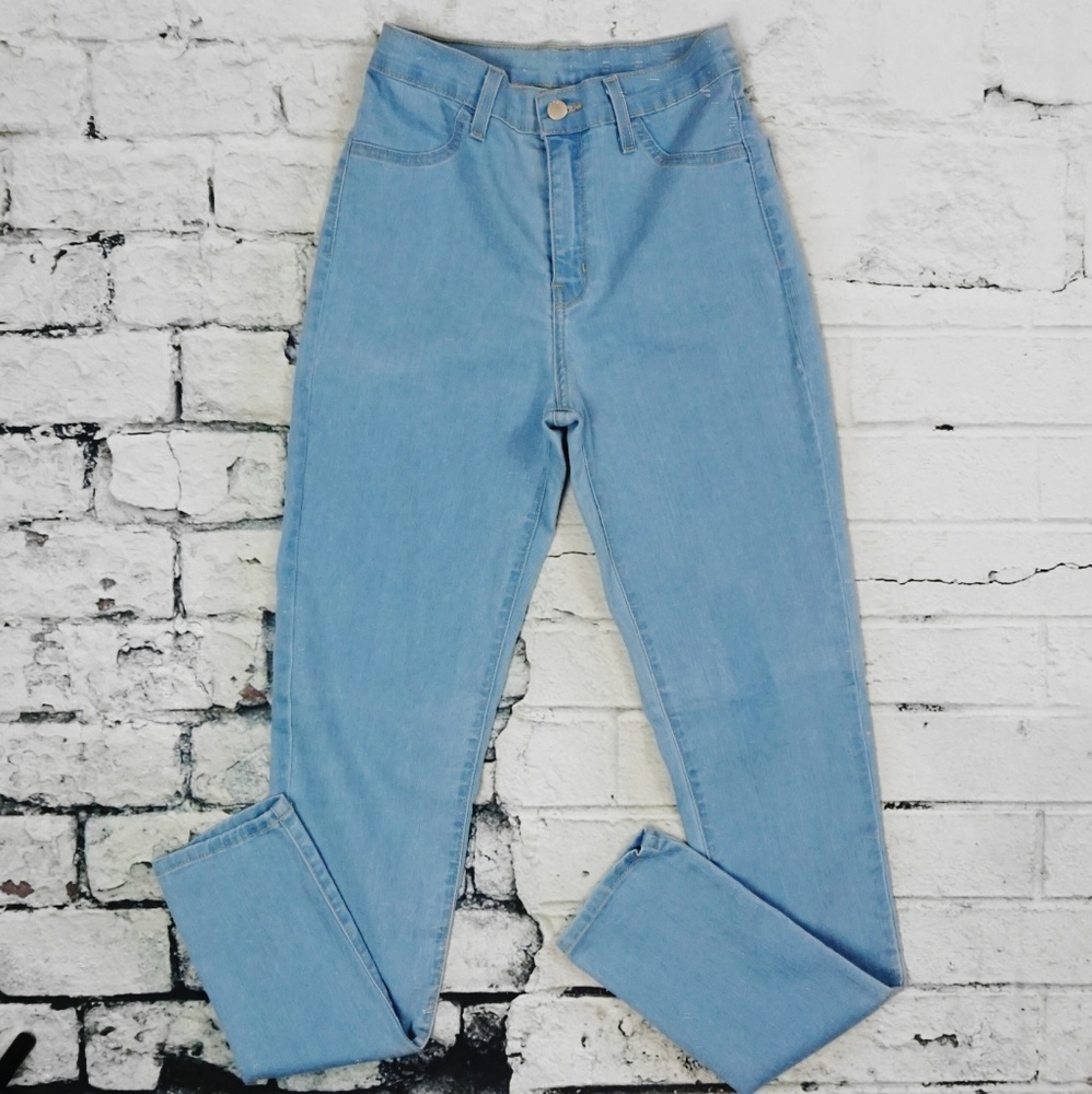 Light Blue High Waist Skinny Jeans